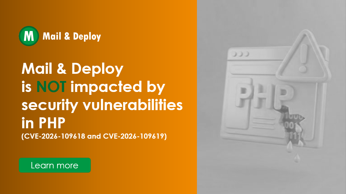 Security update: Mail & Deploy is not affected by CVE-2026-109618 and CVE-2026-109619 – Mail & Deploy