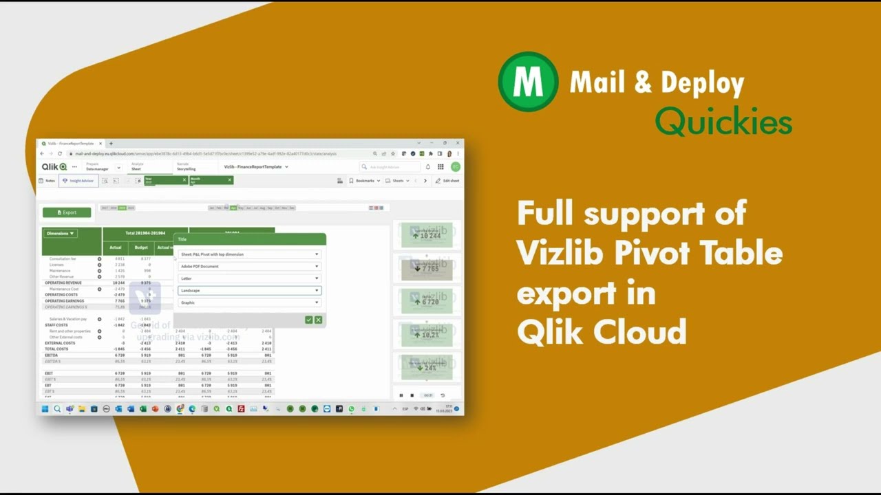 Full support of Vizlib Pivot Table export in Qlik Cloud