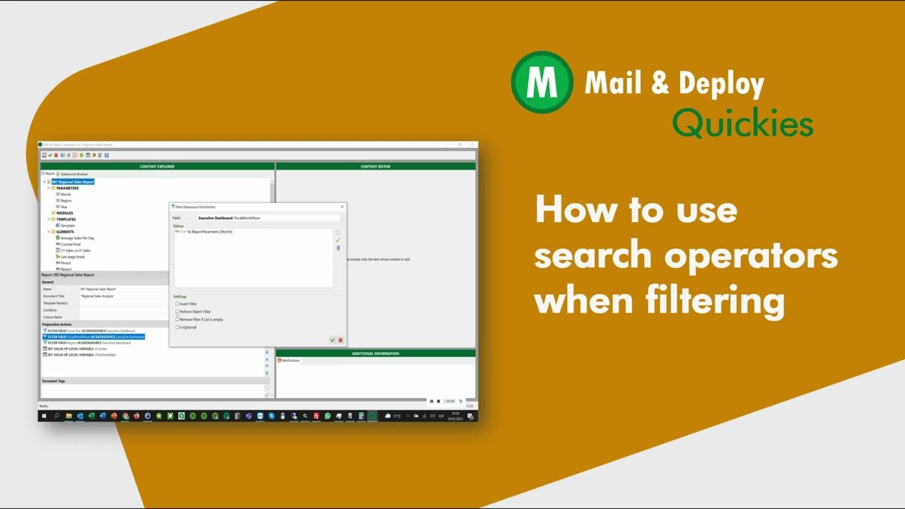 How to use search operators when filtering