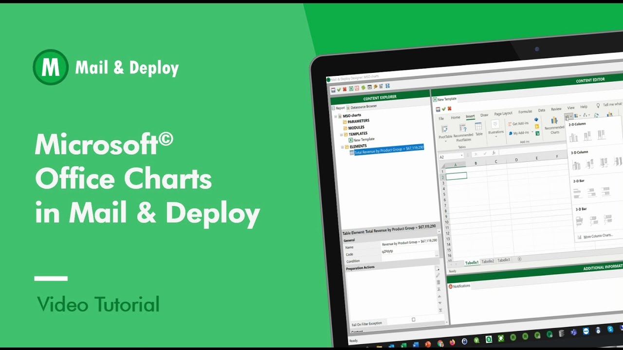 How to use Microsoft® Office charts in Mail & Deploy