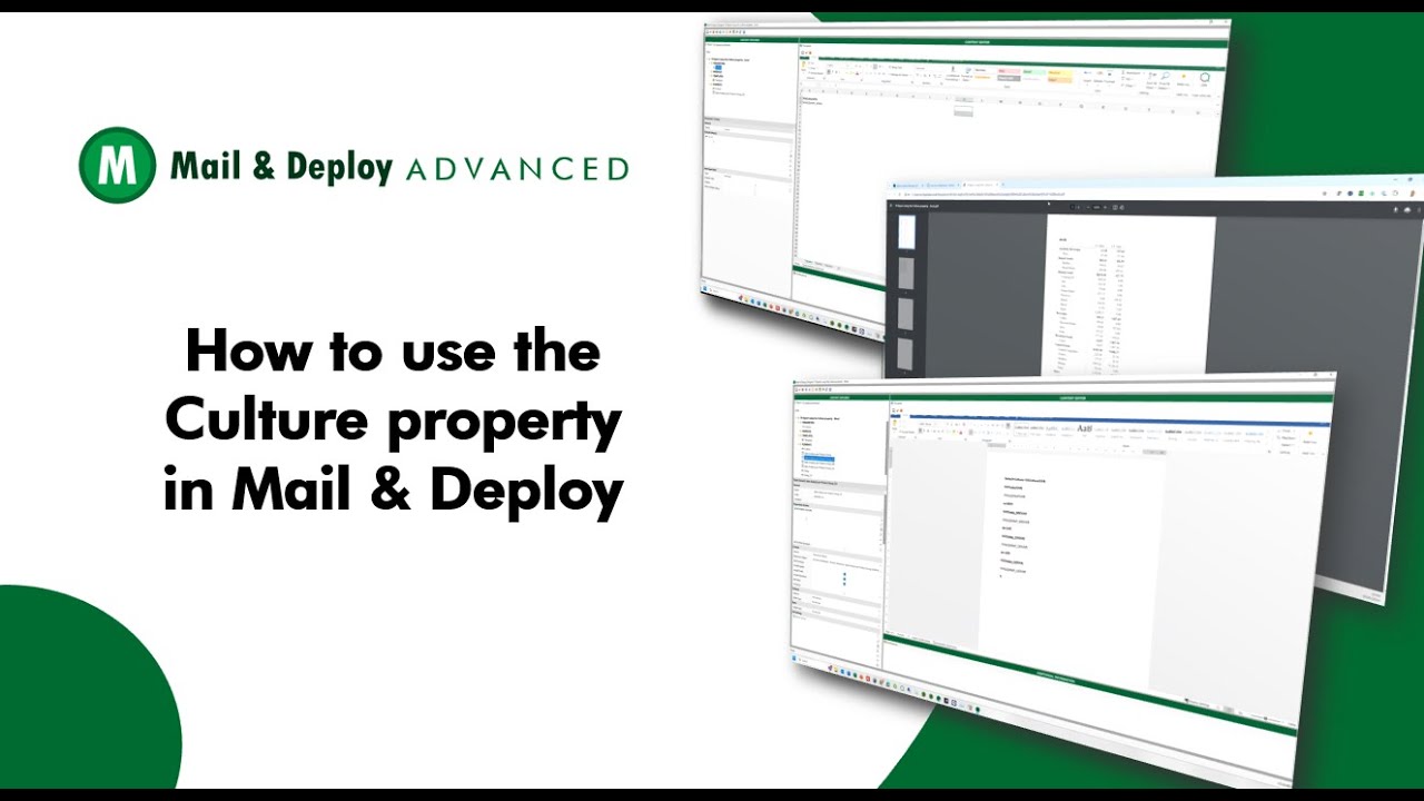 How you to use the Culture Property in Mail & Deploy