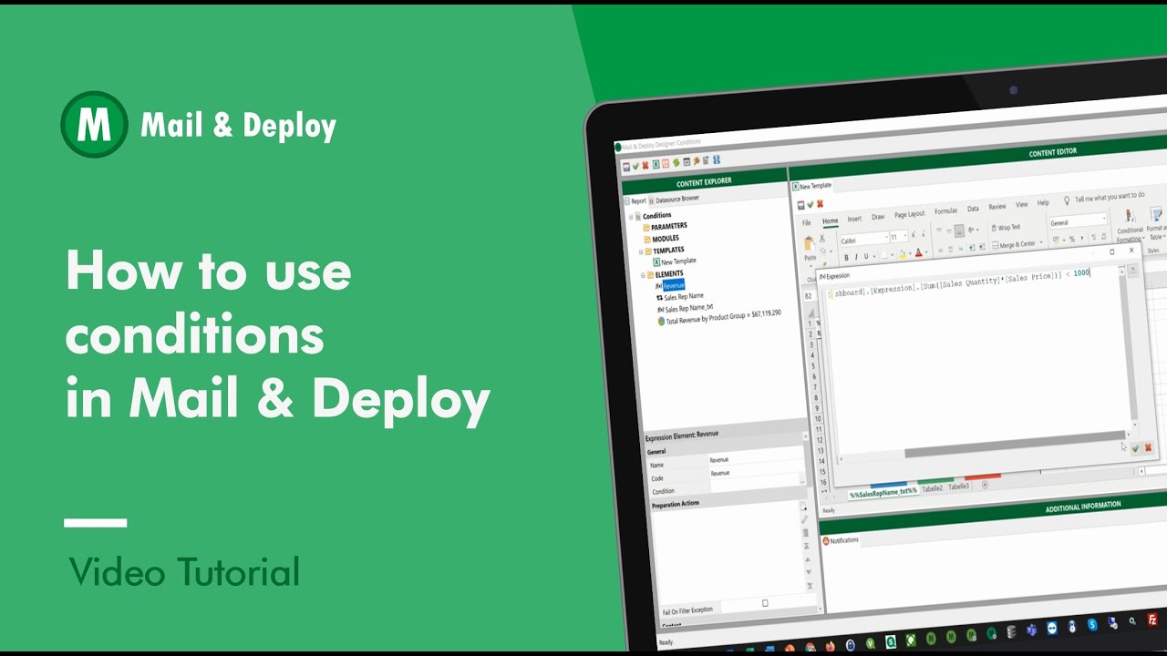 Easy way to control your reporting with conditions in Mail & Deploy