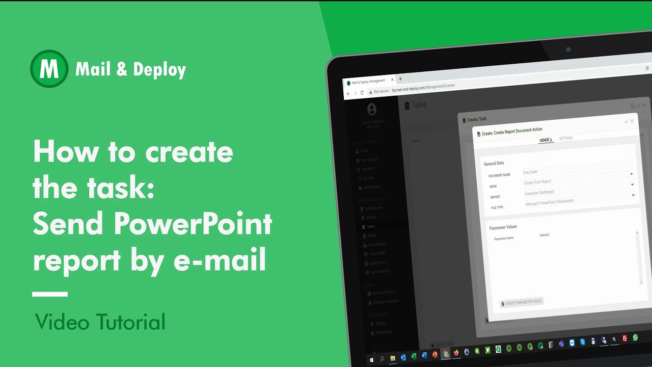 How to create and use tasks in Mail & Deploy
