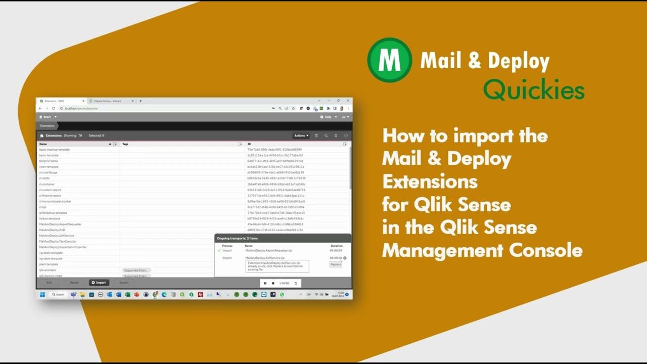 How to import the Mail & Deploy Extensions for Qlik Sense in Qlik Sense MC
