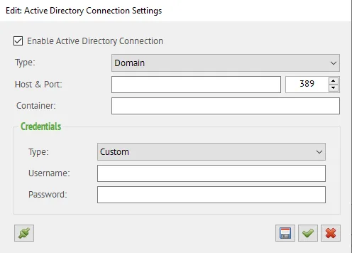 Active Directory Connection Settings