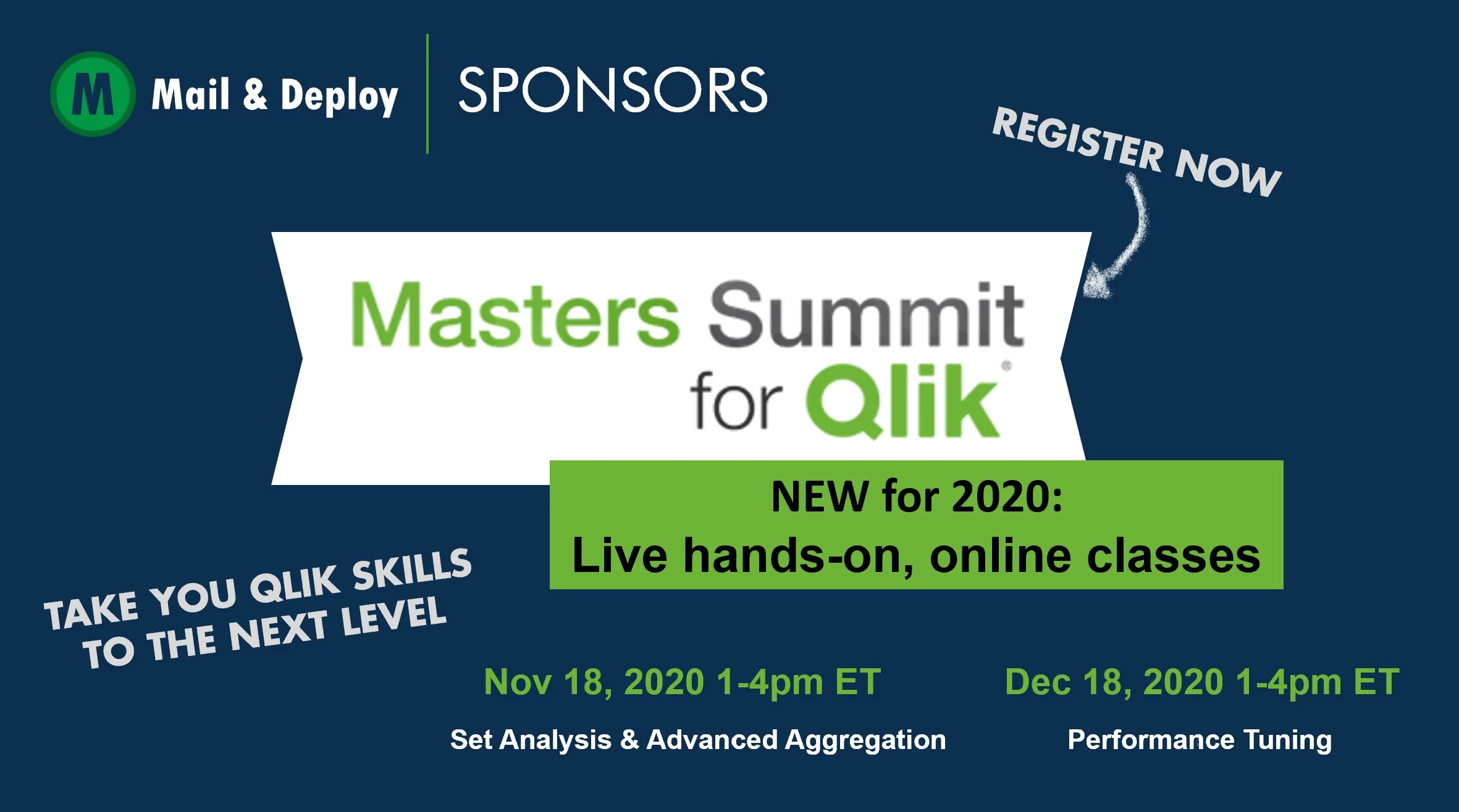 Mail & Deploy sponsert Masters Summit für Qlik® 2020 Online Serie
