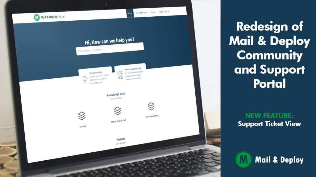 Redesign of Mail & Deploy Community and Support Portal