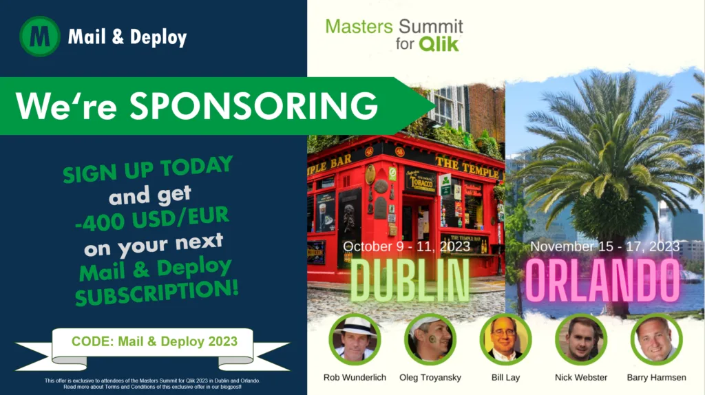 Mail & Deploy ist erneut stolzer Sponsor des Masters Summit für Qlik 2023