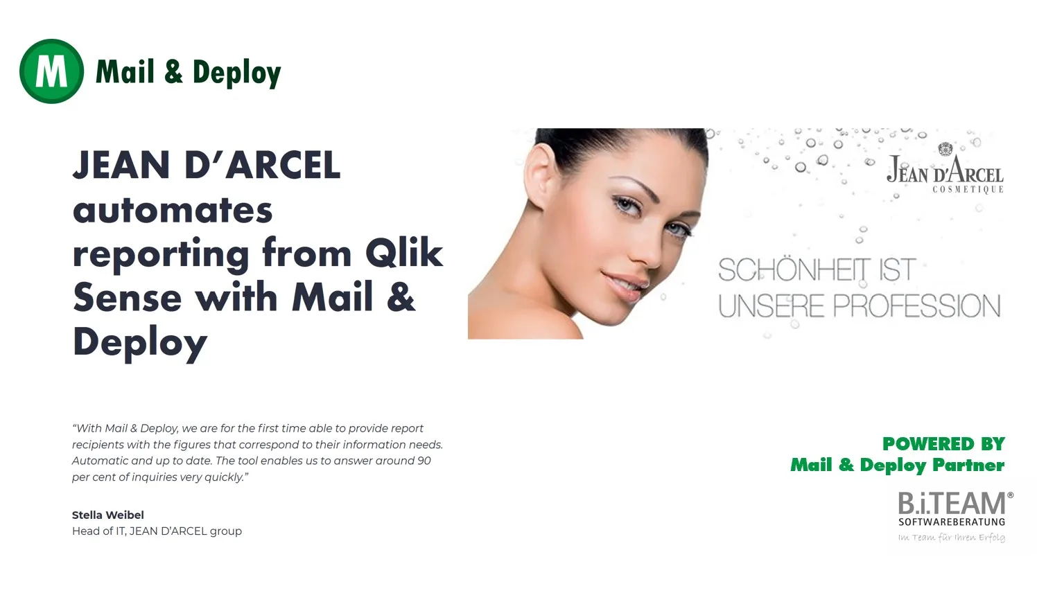 Nuevo caso de uso: Jean D'Arcel automatiza los informes de Qlik Sense con Mail & Deploy
